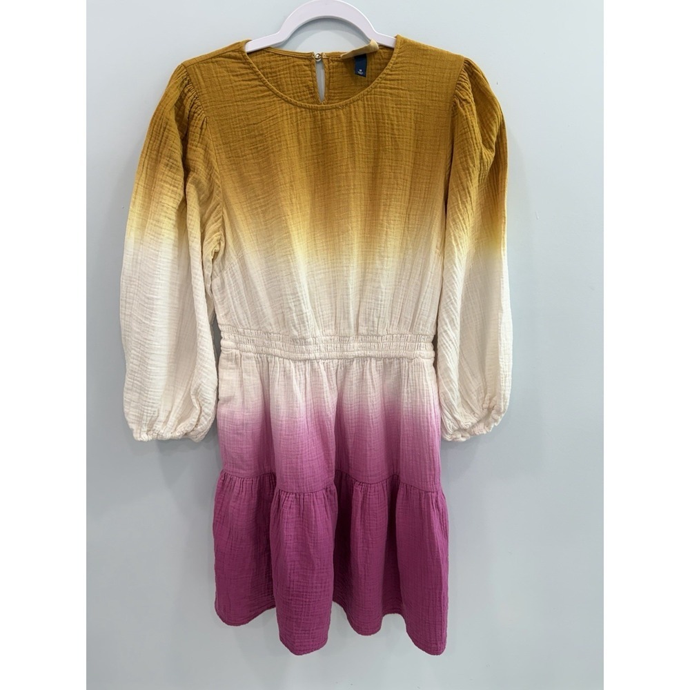 Universal Thread Tie Dye Tiered Mini Dress Medium Ombre Smocked Waist